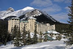 01A Chateau Lake Louise Front Side With Mount Niblock and Mount St Piran In Winter.jpg